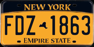 NY license plate FDZ1863
