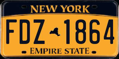 NY license plate FDZ1864