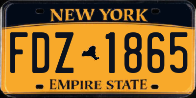 NY license plate FDZ1865