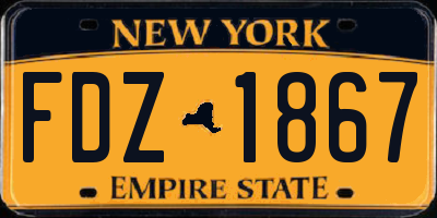 NY license plate FDZ1867