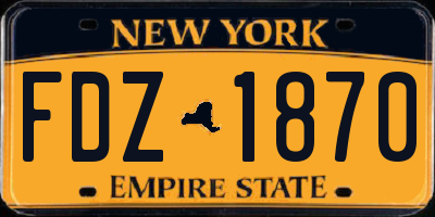 NY license plate FDZ1870