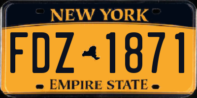 NY license plate FDZ1871