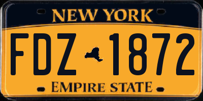 NY license plate FDZ1872