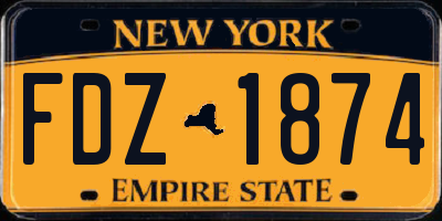 NY license plate FDZ1874