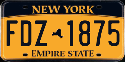 NY license plate FDZ1875