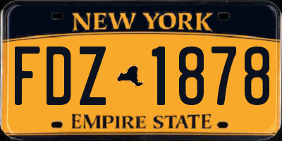 NY license plate FDZ1878