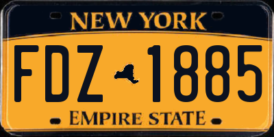 NY license plate FDZ1885