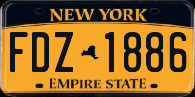 NY license plate FDZ1886