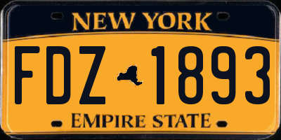 NY license plate FDZ1893