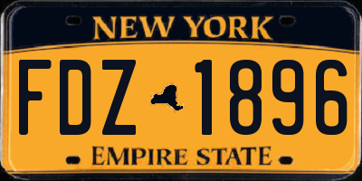 NY license plate FDZ1896