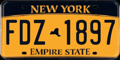NY license plate FDZ1897