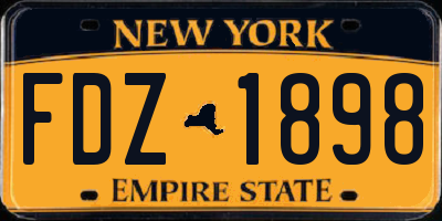NY license plate FDZ1898