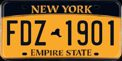 NY license plate FDZ1901