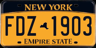 NY license plate FDZ1903