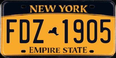 NY license plate FDZ1905