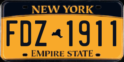 NY license plate FDZ1911
