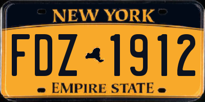 NY license plate FDZ1912