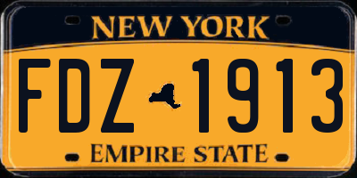 NY license plate FDZ1913