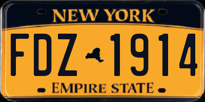 NY license plate FDZ1914
