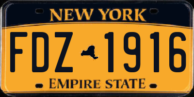 NY license plate FDZ1916
