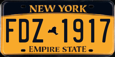NY license plate FDZ1917