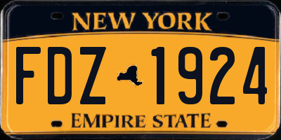 NY license plate FDZ1924