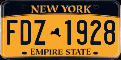 NY license plate FDZ1928