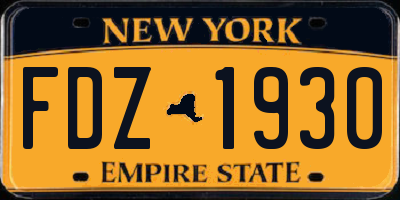 NY license plate FDZ1930