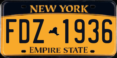 NY license plate FDZ1936