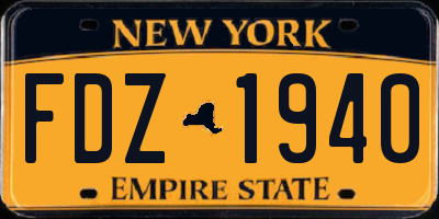 NY license plate FDZ1940