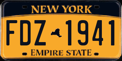 NY license plate FDZ1941