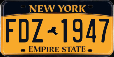 NY license plate FDZ1947