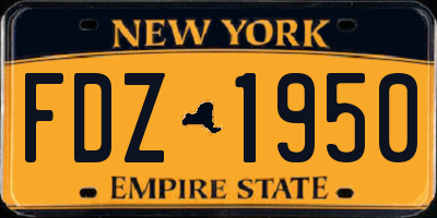NY license plate FDZ1950