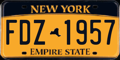 NY license plate FDZ1957
