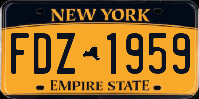 NY license plate FDZ1959