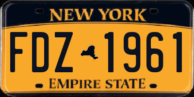 NY license plate FDZ1961