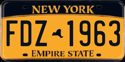 NY license plate FDZ1963