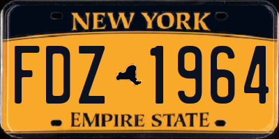 NY license plate FDZ1964