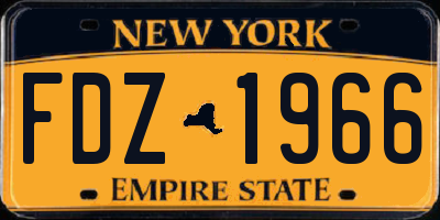 NY license plate FDZ1966