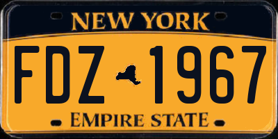 NY license plate FDZ1967