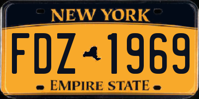 NY license plate FDZ1969