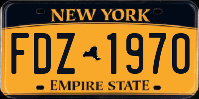 NY license plate FDZ1970