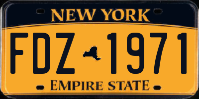 NY license plate FDZ1971