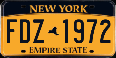 NY license plate FDZ1972