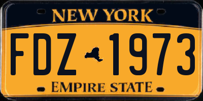 NY license plate FDZ1973