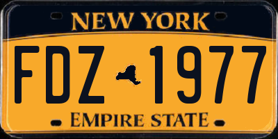 NY license plate FDZ1977