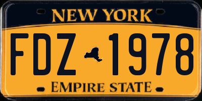 NY license plate FDZ1978