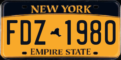 NY license plate FDZ1980