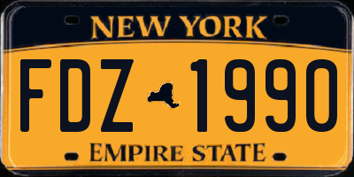 NY license plate FDZ1990