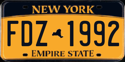 NY license plate FDZ1992